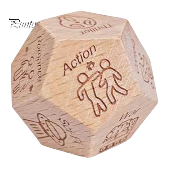 Food Decision Tool 12 Sides Dice Wooden Couple Date Night Ideas Portable Dinner Takeaway Decider Adults Girlfriend Boyfriend Props Choice