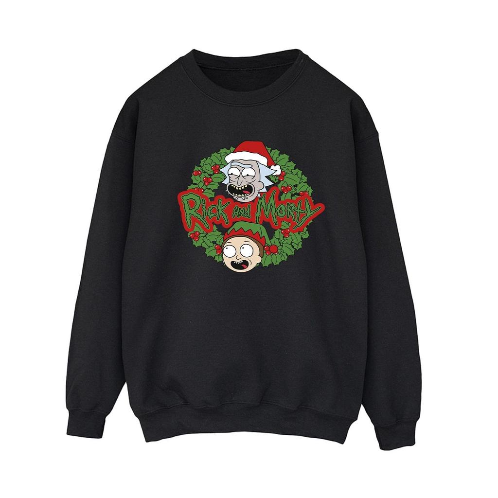 Rick And Morty Womens/Ladies Christmas Wreath Sweatshirt