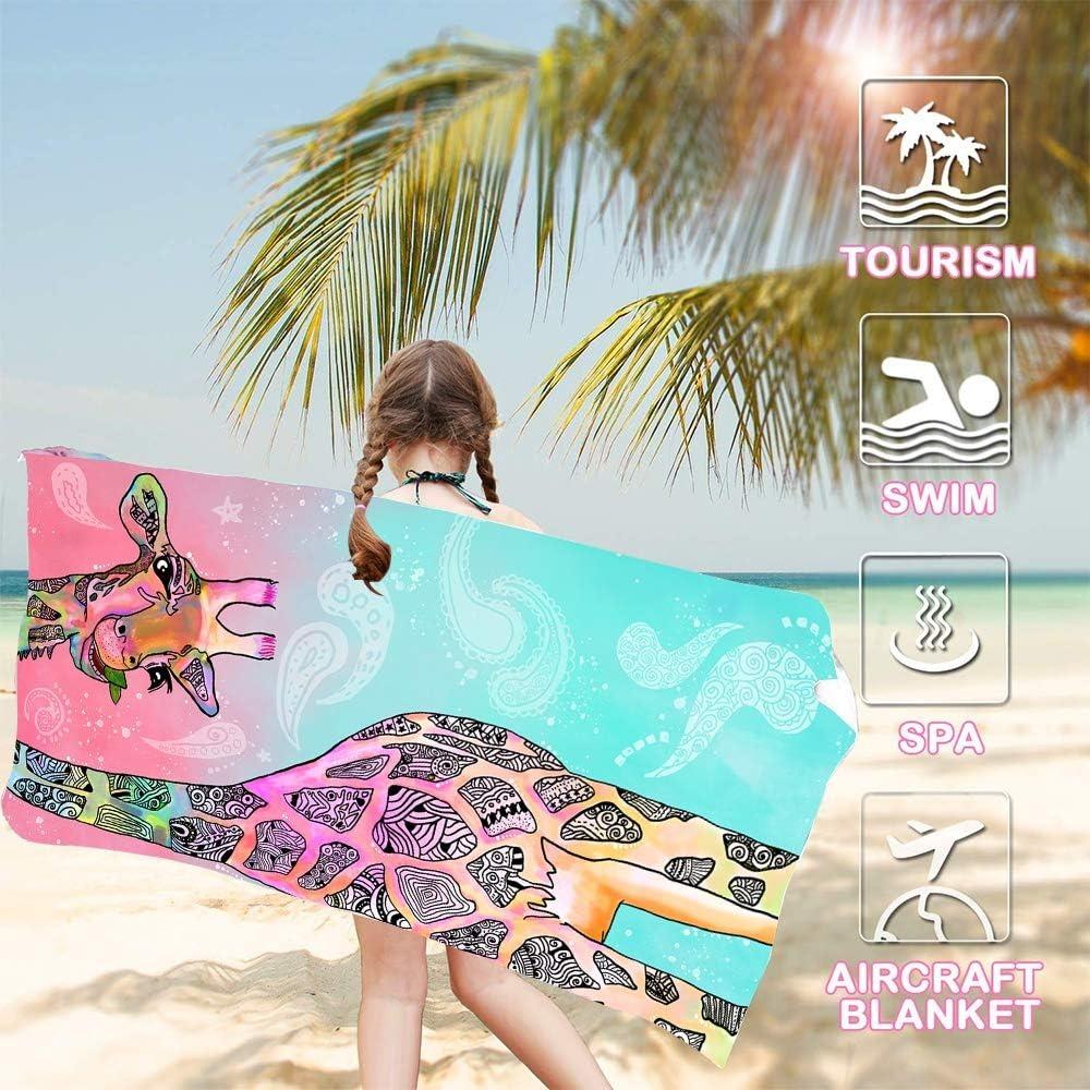 1PC Cute Giraffe Beach Towel for Children friends Gifts Towel Quick-Dry Towel For Bath Yoga Tourism Beach GYM Camping Swimming