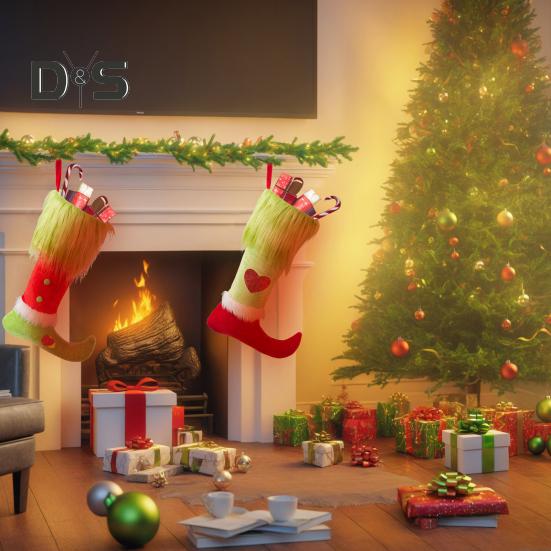 Рождественские чулки, плюшевые зеленые меховые носки, чулки в виде гномов, подвесные украшения для рождественской елки, зимние праздничные подарочные пакеты для украшения дома