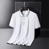 Летняя рубашка поло из ледяного шелка, мужская футболка поло больших размеров с короткими рукавами, футболка среднего возраста с половиной рукавов