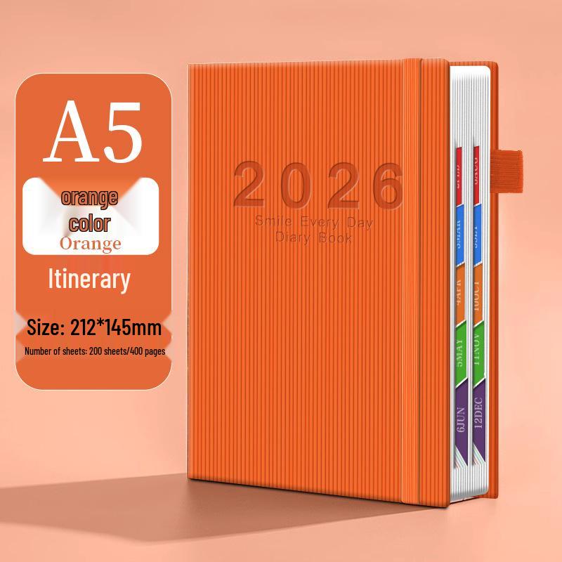 Ежедневник 2026 Планировщик эффективности: Новая модель ручного переплета, сувенирная лента, канцелярский ежедневник для эффективного использования в офисе