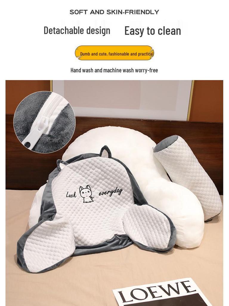 Ice Bean Headboard Cushion: Soft Backrest Pillow and Sofa Lumbar Support for Girls' Dormitory