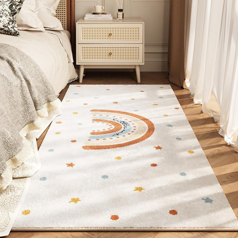 Rainbow Carpet Thickened Imitation Cashmere Cool Bedroom Bedside Blanket Household Dirt-resistant Non-slip Bay Window Mat