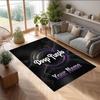 Deep Purple Crystal Velvet Rug, Custom Name Text Personalized Non‑Slip Floor Mat for Home Decor Gift