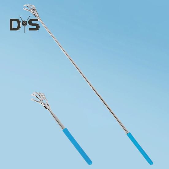 Раздвижная металлическая чесалка для спины с резиновыми ручками, портативный телескопический массажер для спины, инструмент для снятия зуда кожи, наполнитель для чулок для мужчин, женщин и детей