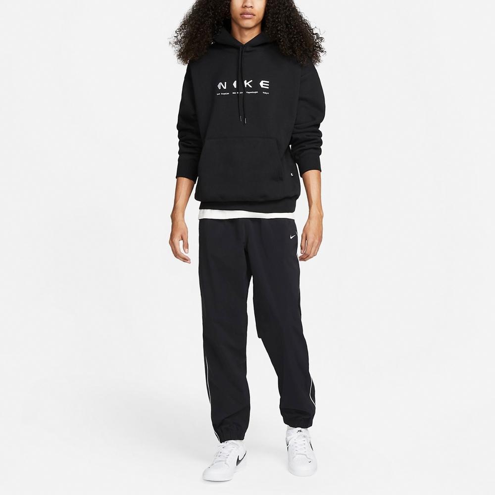 Nike Толстовка с капюшоном и принтом логотипа алфавита Топы унисекс Черный DV9047-010