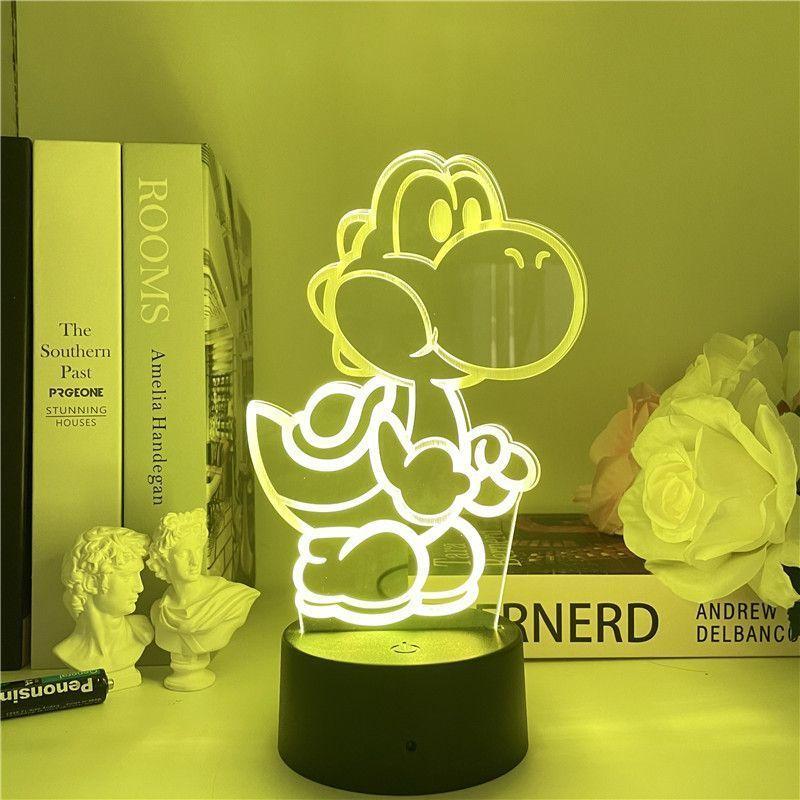 Super Mario Yoshi 3d Acrylic Night Lamp With Touch Control For Kids Room