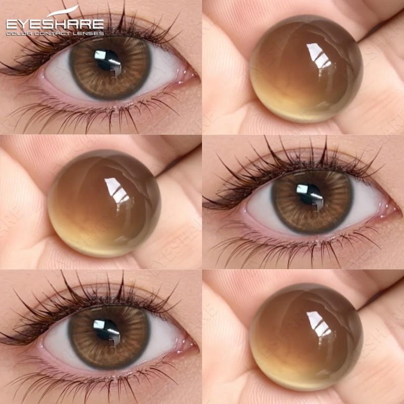 Eyeshare 1 пара больших глаз цветные контактные линзы натуральные коричневые линзы серые зрачки макияж для красоты софтлензы