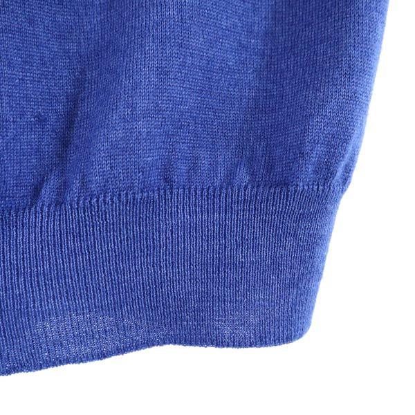Prada Made In Italy Wool Blend Short Sleeve Design Knit 38 Blue Sweater Women Used