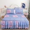 Skin-friendly Lace Bedspread 1pc Bed Skirt +2pcs Pillowcase Princess Double Layer Lace Bed Sheet Anti-slip Bed Cover