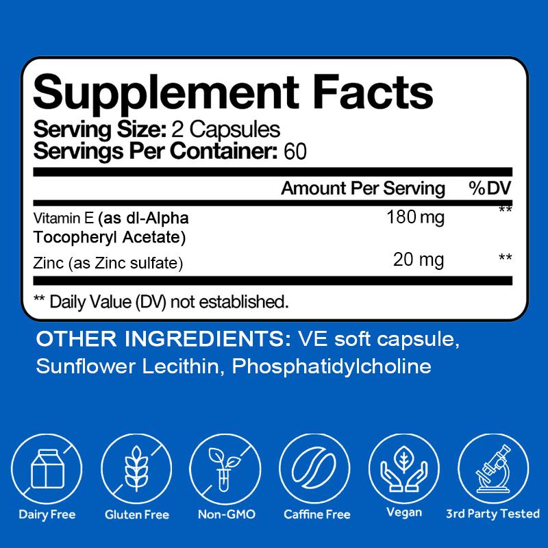 Vitamin E Capsule - Antioxidant Support Formula - 120 Veggie Capsules