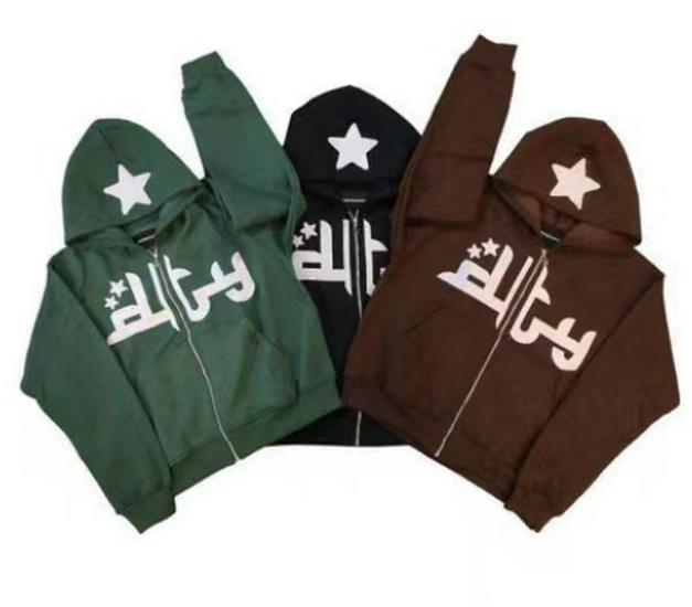 Унисекс Готический Харадзюку Y2K Кавайный Худи на молнии - Темный Стиль Хип-Хоп Повседневная Куртка Толстовка