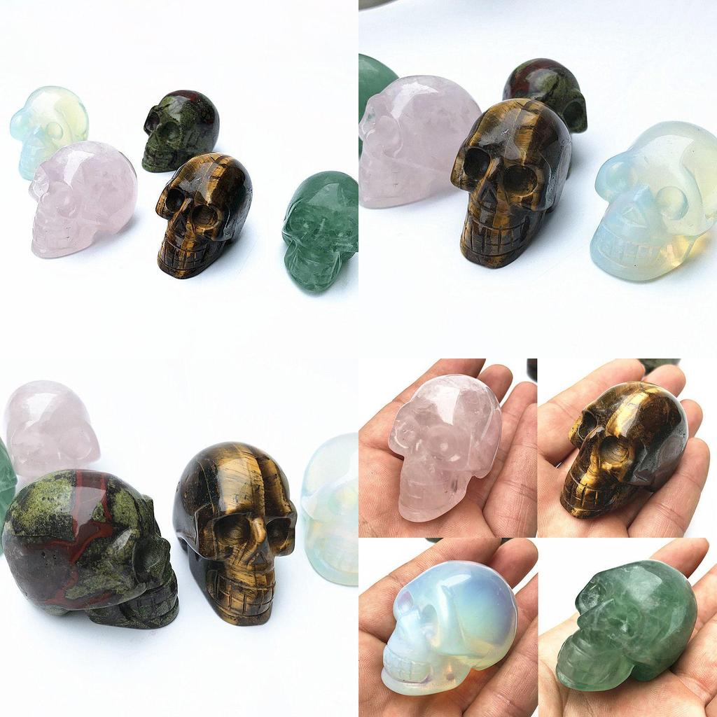 Кварц 5 см Натуральный кристалл Череп Резной череп Рейки Исцеление Декор Скульптура