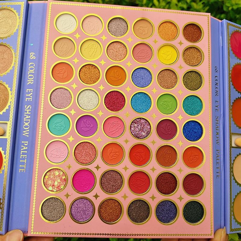 68-цветная палитра теней для век, палитра для макияжа, палитра для сценического макияжа COS