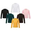 Kids Boys Girls Thermal Underwear Long Sleeve Mock Neck T-shirt Solid Color Warm Undershirt Homewear