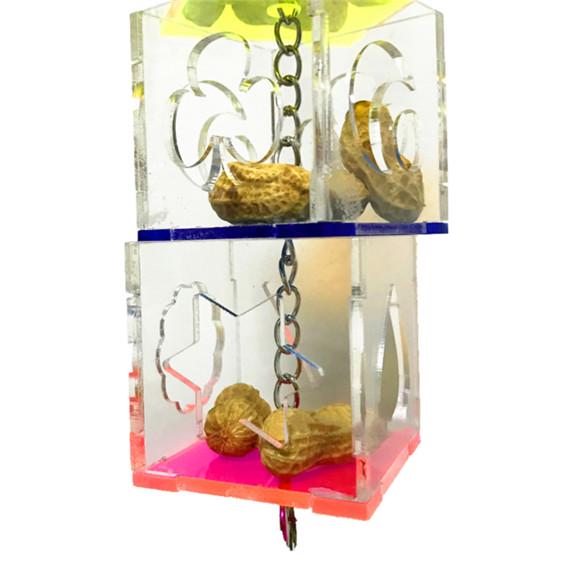 3-layer Parrot Chewing Pendant Transparent Feeding Bird Food Toy Food Feeder Star Grass Pendant Toy