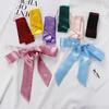 2024 Spring/Summer Women's Silk Scarf Headband: Thin, Narrow, Solid Color Ribbon for Ponytail, Bag, or Bow Tie Use