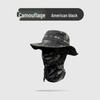 Camouflage Windproof Bucket Hat & Sunscreen Mask Set for Outdoor Activities