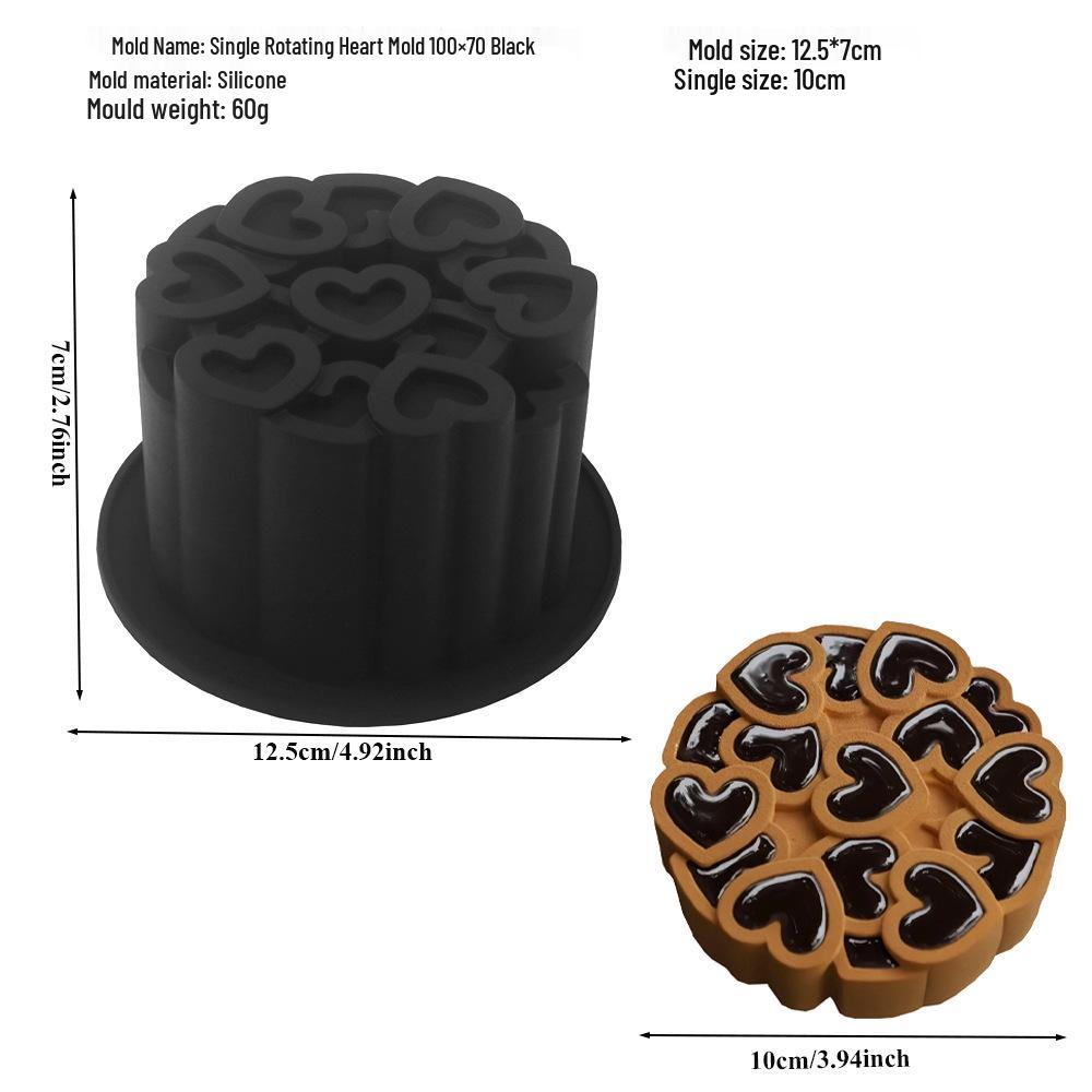 6-Cavity Flower & Heart Silicone Mousse Mold for Chocolate and Cakes