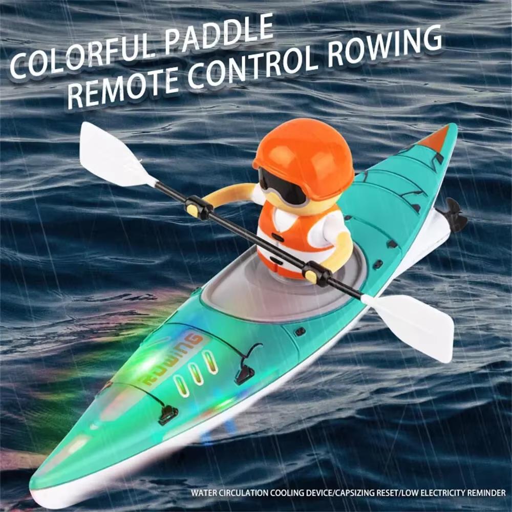 2.4G Лодка с дистанционным управлением Каяк Гонки Корабль Rc Гребная лодка Гребля Водные соревнования Игры Наружная игрушка Подарки для детей Мальчиков