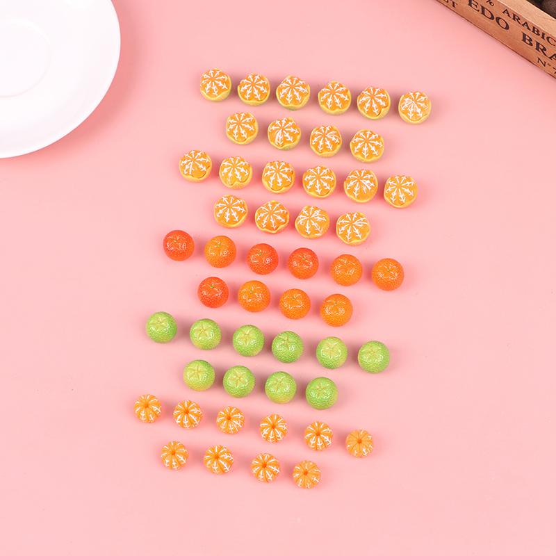 10Pcs Resin Mixed Artificial Orange Fruits Miniature Doll House Accessories
