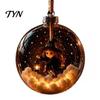 Plastic Ball Ornament Halloween Clear Hanging Decoration, Glowing Sphere with Skeleton, Lighted Transparent Decorations Pumpkin, Spider Web, Black Cat