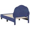 Kids Bed Frame with Headboard Police Blue 70 x 140 cm Velvet