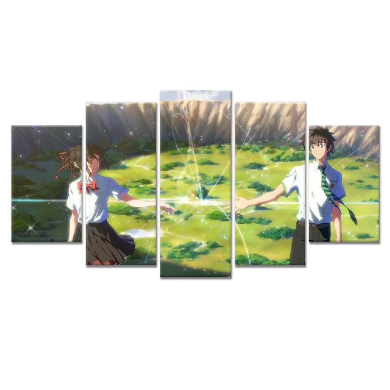 Ваше имя Kimi no na wa Japan Anime Kids Boys Gift 5 шт. Cuadros Wall Art Canvas HD Плакаты Картины Домашний декор фотографии