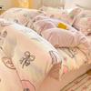 Thickened Milk Fleece Four-Piece Set Girl'S Heart Coral Fleece Bed Sheet Quilt Cover Bedding Fleece Quilt Cover
