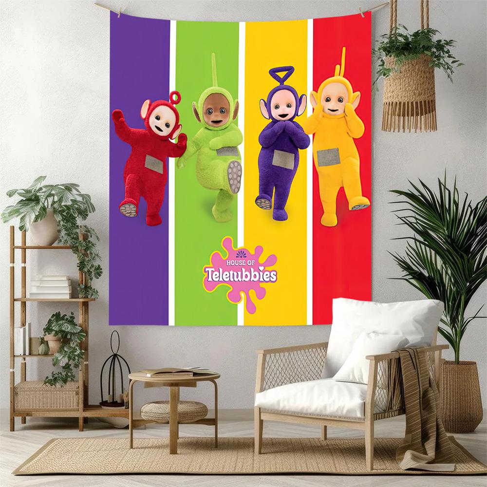 Teletubbies4 Wall Decor Tapestry Art For Pet Memorial Birthdaywedding Party Backdrop Family Gift