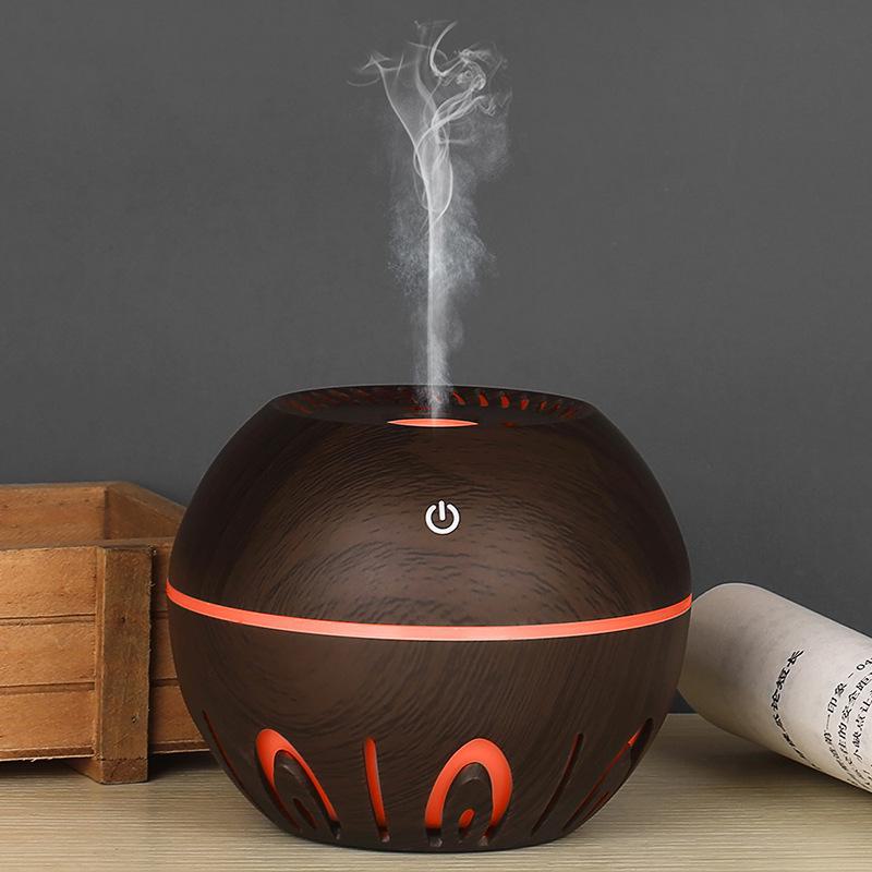 Креативный USB-увлажнитель воздуха с функцией ароматерапии и эффектом дыма и древесной фактуры с возможностью нанесения индивидуального логотипа