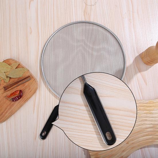 Защита от брызг масла из нержавеющей стали с мелкой сеткой, экран от брызг жира с удобными ручками, устойчивый к ржавчине кухонный щиток от брызг масла для сковороды