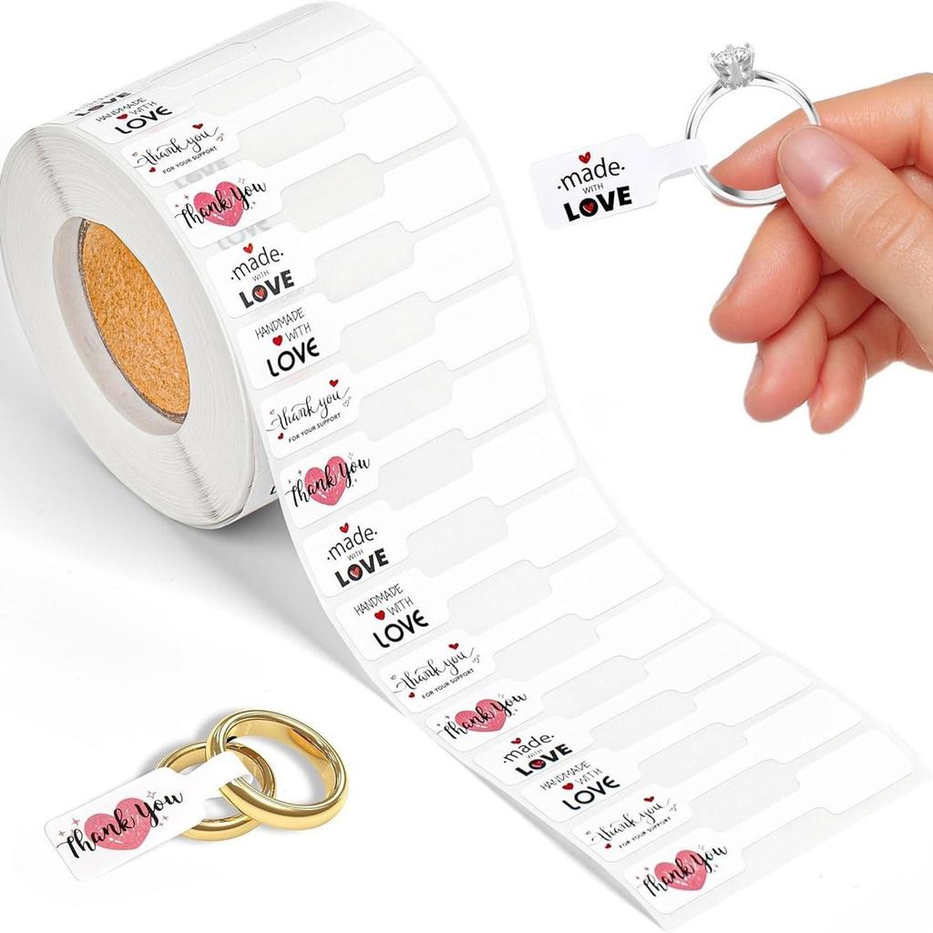 Упаковка из 500 самоклеящихся ценников для ювелирных изделий, пустые наклейки для письма, для демонстрации изделий ручной работы и розничной торговли