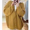 Casual Loose Breathable Knit Sweater Cardigan for Women V-neck Long Sleeve Loose Lazy Sweater Coat Soft Fashion Comfortable Solid Simple Cardigan Top