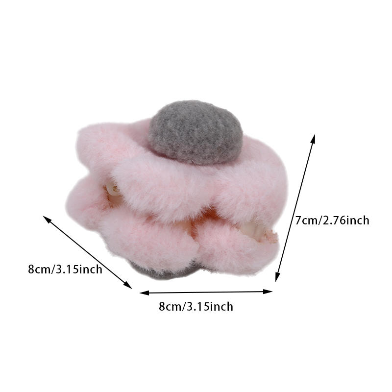 Плюшевый коготь для волос в виде цветка, большой зажим в виде акулы, простые заколки, заколки для волос в виде краба, милые универсальные аксессуары для волос на осень и зиму