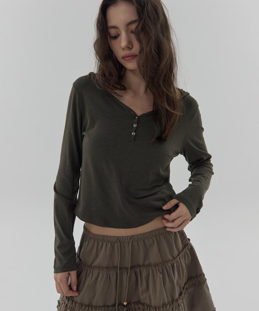 Толстовка с пуговицами Mora Henley - Хаки