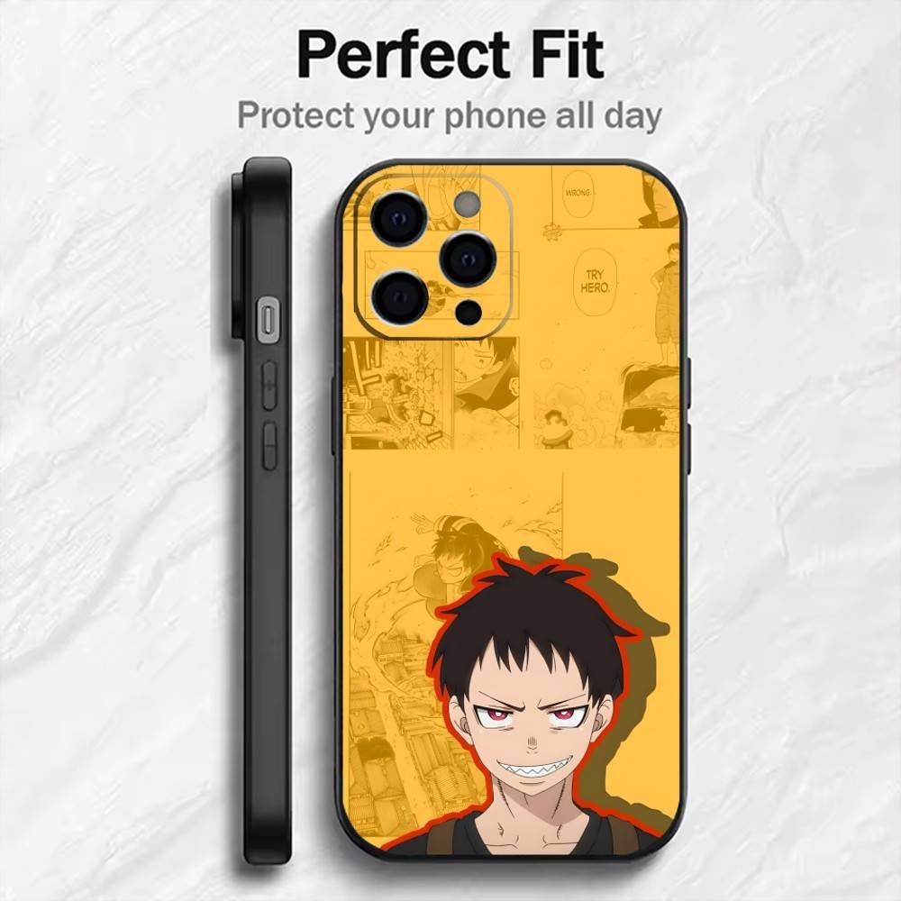 FF Аниме S-SHINRA Пост-печать Чехол для телефона Для iPhone17,16,15,14,13,12 Plus,Max Мягкий силикон Черный чехол