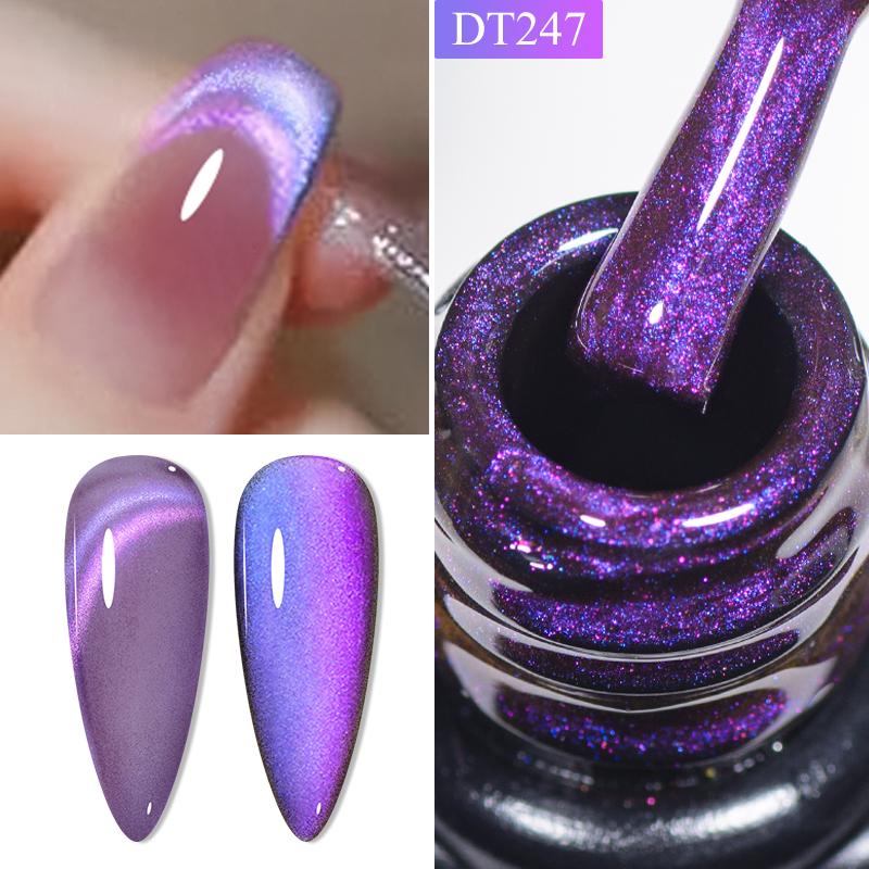 MEET ACROSS 7 мл магнитный гель-лак для ногтей «кошачий глаз» полуперманентный динамический блестящий светоотражающий гель для ногтей замачиваемый УФ-гель лак для дизайна ногтей