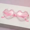 2026 New Heart Pearl Sunglasses Unisex Fashion Party Glasses UV400 Protection Black Frame Fashionable All-Match Style
