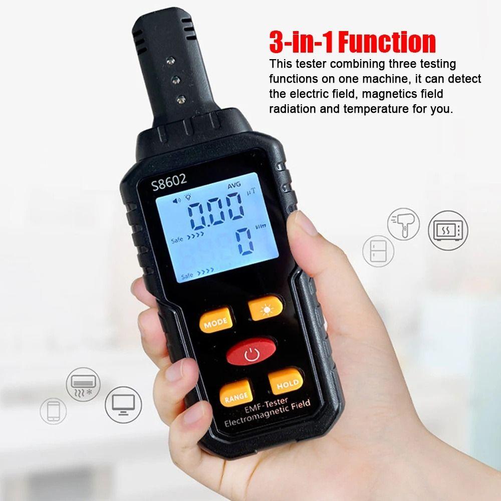 High Precision Electromagnetic Radiation Tester Backlight Digital EMF Meter  Electrician