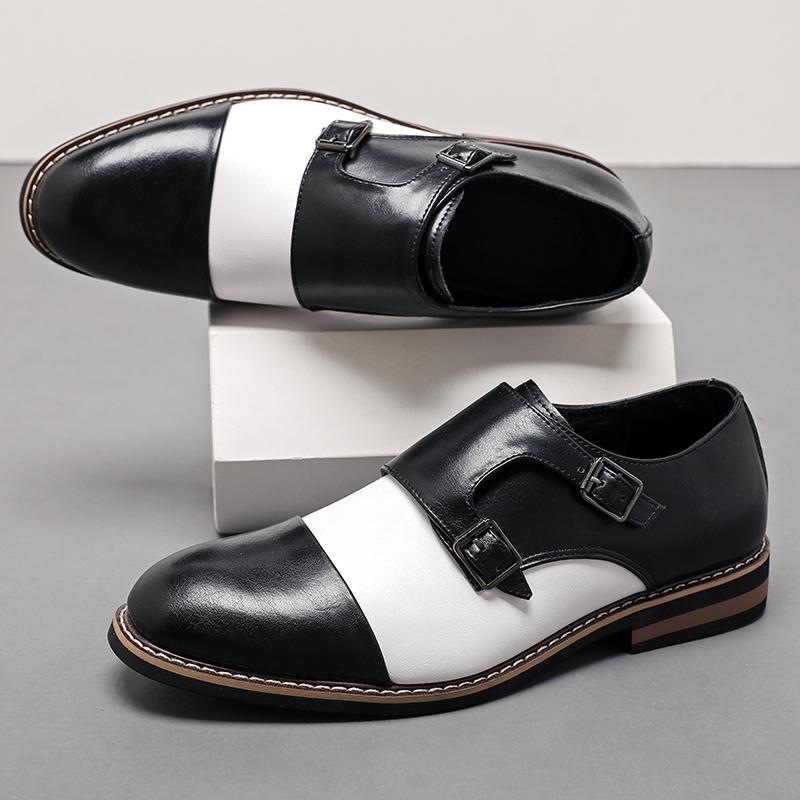 Ретро Мужские Лоферы Повседневные Удобные Туфли с Пряжкой Кожаные Туфли Британские Деловые Офисные Туфли Размер 38-48 Мужская Обувь