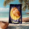 Custom Name Ultra-Soft Beach Towel with Owl Theme,Ideal for Pool - Camping, Diving - Perfect Travel Essential, Vibrant Beach Towel.