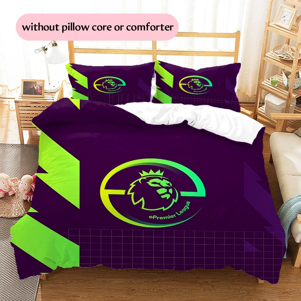 Premier League Pattern Bedding Quilt Set Home Decoration Gift (1 * duvet cover + 2 * pillowcase without core)