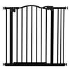 Extendable Dog Gate with 2 Locks and Automatic Closure, Made of Metal and Plastic, 74-87x78 cm, Black