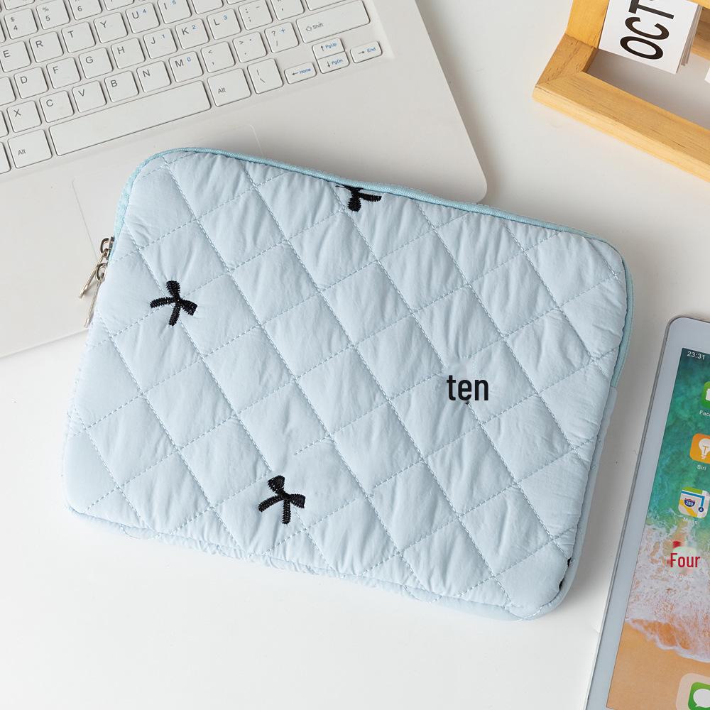 Korean Diamond Embroidery Bow Notebook Storage Bag (11/13/15 Inch)