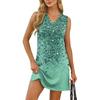 Women's V-neck Summer Casual Beach Vacation Women's Sleeveless Sparkly Print Sundress