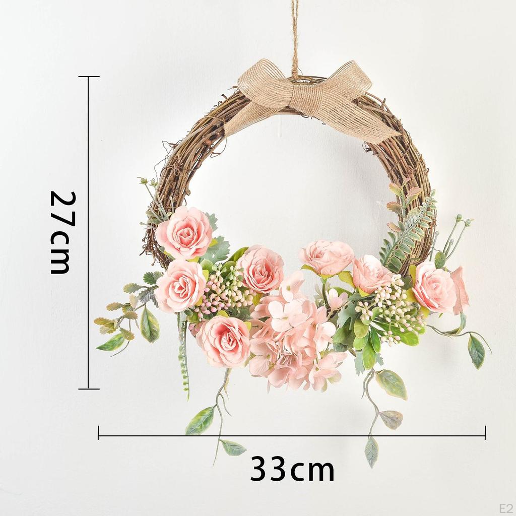 Венок из искусственных цветов 13 дюймов, весенний, для входной двери, зелень, подвесная гирлянда, для помещений и улицы