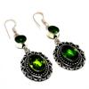 Peridot Gemstone 925 Silver Plated Handmade Jewelry Earring 2.27"