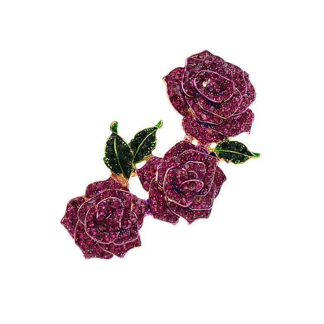 Rhinestone Large Flower Brooches For Women Vintage Fashion Winter Pin 3 Colors Available Good Birthday Gifts